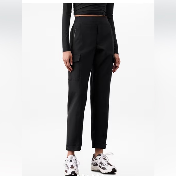 Athleta Pants - ATHLETA Endless High Rise Cargo Ankle Pant size 12 tall black